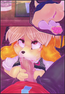 4_toes anthro anthro_penetrated anus ball balls barefoot biped black_nose blonde_hair blush bodily_fluids border breasts brown_eyes butt clitoral clitoral_masturbation clitoral_rubbing clitoris clothed clothing cum cum_in_mouth cum_inside cum_on_tongue desk duo emanata eye_roll faceless_character faceless_human faceless_male feet fellatio female female_anthro female_focus female_on_human female_penetrated fingering fingering_self first_person_view footwear fur furniture genital_fluids genitals hair heart_symbol human_on_anthro human_penetrating human_penetrating_anthro human_penetrating_female human_pov humanoid_genitalia humanoid_penis interspecies legwear long_ears looking_pleasured male male/female male_human male_on_anthro male_penetrating male_penetrating_anthro male_penetrating_female male_pov masturbation oral oral_penetration orgasm pawpads paws penetrating_pov penetration penile penis pov_blowjob purple_border sex short_hair socks solo_focus spread_legs spreading table text toeless_footwear toeless_socks toes tongue tongue_out tongue_out_fellatio under_table vaginal vaginal_fingering vaginal_fluids vaginal_masturbation vulva yellow_body yellow_fur dimwitdog animal_crossing nintendo isabelle_(animal_crossing) villager_(animal_crossing) canid canine canis domestic_dog human mammal shih_tzu toy_dog 2017 absurd_res digital_media_(artwork) english_text hi_res
