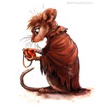 anthro clothed clothing female fully_clothed side_view simple_background solo standing white_background kenket don_bluth the_secret_of_nimh mrs._brisby mammal mouse murid murine rodent wood_mouse 2020 full-length_portrait painting_(artwork) portrait traditional_media_(artwork)