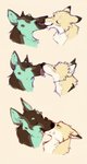 ambiguous/ambiguous ambiguous_gender blush bodily_fluids drooling duo eyes_closed feral feral_on_feral french_kissing fur kissing licking open_mouth saliva smile snout tongue tongue_out k0ira koira sheppermint canid canine canis domestic_dog german_shepherd herding_dog mammal pastoral_dog hi_res