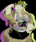 anthro blush blush_lines clothed clothing flexing male markings midriff nipples pecs pseudo_hair shirt simple_background smile solo tan_body tank_top tentacle_hair tentacles topwear cafeaubandage nintendo splatoon codan fish marine requiem_shark shark tiger_shark alpha_channel digital_media_(artwork) portrait three-quarter_portrait