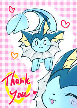 ambiguous_gender black_nose blue_body blush feral fin heart_symbol looking_at_viewer open_mouth simple_background solo text miyu_1220 nintendo pokemon eeveelution generation_1_pokemon pokemon_(species) vaporeon absurd_res english_text hi_res