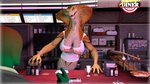 4_fingers anthro apode big_breasts blush bodily_fluids bottomless bottomless_anthro bottomless_female breasts claws cleavage clothed clothing counter diner duo embarrassed fast_food female fingers food green_body green_sclera hot_dog human_on_anthro interspecies legless long_neck long_tail looking_at_another male male/female menu nipples non-mammal_breasts open_mouth orange_body orange_scales public restaurant scales serpentine shirt snake_hood sweat sweatdrop tail tank_top text text_on_clothing text_on_shirt text_on_tank_top text_on_topwear topwear translucent translucent_clothing ventral_scales jawsfm hooters x-com anon draconcopode human mammal naga reptile scalie snake viper_(x-com) 16:9 3d_(artwork) digital_media_(artwork) english_text hi_res widescreen