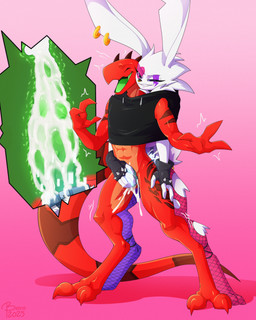 alternative_fashion anal anthro autopenetration big_tail bodily_fluids clothing cum cum_in_self cum_inside dildo duo ear_piercing ear_ring female forced forced_anal fur genital_fluids green_insides heart_tattoo legwear lightning_bolt_tattoo male male/female male_penetrated masturbation non-euclidean_sex penetration piercing portal portal_dildo portal_sex portal_strapon punk red_body red_skin ring_piercing sex sex_toy sharing_clothing sharing_shirt stockings strapon tail tattoo thinking_with_portals white_body white_fur bere_dolly_art badoe_(malicious) rebal_(malicious) lagomorph leporid lizard mammal rabbit reptile scalie 4:5 absurd_res hi_res