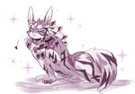 anthro blush blush_lines fur looking_at_viewer male multicolored_body multicolored_fur one_eye_closed solo striped_body striped_fur stripes tail nokia1124_a lifewonders tokyo_afterschool_summoners seth_(tas) canid canine canis jackal mammal 2024 hi_res monochrome