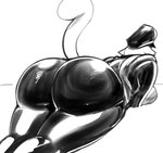 big_butt butt clothing ears_down female hat headgear headwear latex lying on_front on_ground pivoted_ears raised_tail rear_view rubber_clothing simple_background sketch_background solo tail thick_thighs vimhomeless lilly_(vimhomeless) domestic_cat felid feline felis mammal 2018 black_and_white digital_drawing_(artwork) digital_media_(artwork) greyscale hi_res monochrome sketch