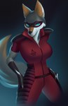 anthro clothing female grin mask pose smile smirk solo suit suit_symbol vigilante ondatra assassin's_creed legend_of_ahya ubisoft fan_character murana_wolford_(darkflame-wolf) canid canine canis mammal wolf absurd_res hi_res pinup