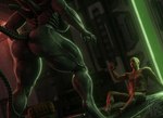 abs big_breasts big_butt biped black_body breasts butt detailed_background duo faceless_character female fingers genitals inside male not_furry nude penis side_boob sitting standing thick_thighs three-quarter_view sfrogue alien_(franchise) alien human mammal xenomorph 3d_(artwork) digital_media_(artwork) hi_res