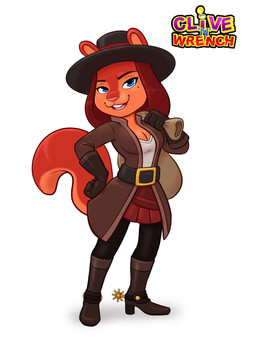 4_fingers anthro arms_bent belt belt_buckle black_belt black_clothing black_eyebrows black_gloves black_handwear black_hat black_headwear black_leggings black_legwear blue_eyes boots bottomwear breasts brown_boots brown_clothing brown_coat brown_footwear brown_high_heeled_boots brown_topwear buckle buckteeth cleavage clothed clothed_anthro clothed_female clothing coat eyebrow_through_hair eyebrows female female_anthro fingers fist footwear fully_clothed fully_clothed_anthro fully_clothed_female fur gloves hair hand_on_hip hand_on_own_hip handwear hat headgear headwear high_heeled_boots high_heels holding_sack leggings legwear light long_hair looking_at_viewer markings medium_breasts mole_(marking) multicolored_body multicolored_fur open_clothing open_coat open_mouth open_smile open_topwear pink_nose pink_tongue red_body red_bottomwear red_clothing red_fur red_hair red_skirt red_tail sack shirt shoes simple_background skirt smile smiling_at_viewer solo spurs standing straight_legs tail tan_body tan_fur tan_inner_ear tan_tail teeth title tongue topwear translucent translucent_hair two_tone_body two_tone_fur two_tone_tail white_background white_clothing white_shirt white_topwear luigil clive_'n'_wrench numskull_games annie_oaktree mammal rodent sciurid tree_squirrel 2017 absurd_res colored digital_drawing_(artwork) digital_media_(artwork) english_description hi_res lighting official_art shaded