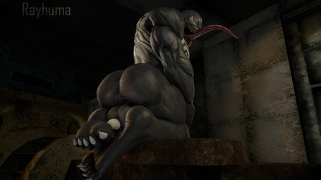 5_toes anus balls big_butt butt feet flaccid genitals long_tongue looking_at_viewer low-angle_view male nails not_furry nude penis rear_view sharp_teeth solo teeth toes tongue rayhuma marvel venom_(marvel) humanoid symbiote 2020 3d_(artwork) digital_media_(artwork) source_filmmaker_(artwork) watermark