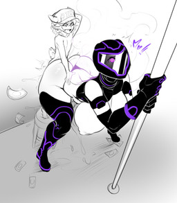 abdominal_bulge armor big_breasts big_butt bodily_fluids breasts butt clothing dancing duo excessive_genital_fluids excessive_precum female from_behind_position genital_fluids hair hat headgear headwear heart_eyes heart_symbol height_assist helmet horn huge_breasts huge_butt larger_female looking_pleasured male male/female money nude pole pole_dancing precum sex size_difference smaller_male strip_club stripper thick_thighs tipping underwear wide_hips eigaka hoyt_(goathoyt) animal_humanoid bovid caprine humanoid mammal unknown_species hi_res