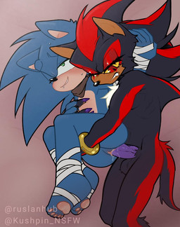 andromorph andromorph/male andromorph_anthro andromorph_penetrated anthro anthro_on_anthro anthro_penetrated anthro_penetrating anthro_penetrating_anthro balls bandage_wraps black_body blue_body blush bodily_fluids colored_nails duo fingernails from_behind_position genital_fluids genitals green_eyes hand_on_butt intersex intersex/male intersex_anthro intersex_penetrated intraspecies male male_anthro male_penetrating male_penetrating_andromorph male_penetrating_intersex nails penetration penile penile_penetration penis penis_in_vagina purple_fingernails purple_nails purple_penis red_eyes scarf sex tail vaginal vaginal_fluids vaginal_penetration yellow_sclera kushpin russlanhub sega sonic_boom sonic_the_hedgehog_(series) shadow_the_hedgehog sonic_the_hedgehog eulipotyphlan hedgehog mammal