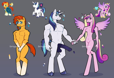 5_fingers animal_genitalia animal_penis anthro balls beard big_balls big_penis blue_eyes blue_hair blue_penis crown duo ears_up equine_genitalia equine_penis eyewear facial_hair female fingers genitals glasses group hair headgear horn male mane multicolored_body multicolored_hair orange_body orange_hair penis pink_body pink_eyes solo tail trio white_body wings dirtygum friendship_is_magic hasbro my_little_pony mythology princess_cadance_(mlp) shining_armor_(mlp) sunburst_(mlp) equid equine humanoid mammal mythological_creature mythological_equine unicorn winged_unicorn hi_res