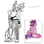 anthro bandage black_clothing black_underwear blue_eyes blush boots clothing fishnet_clothing fishnet_legwear footwear legwear male mostly_nude nude pink_body shoes solo tail underwear pppkkki epic_games fortnite axo_(fortnite) amphibian axolotl humanoid marine mole_salamander salamander 1:1 hi_res