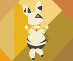 anthro female gold_(metal) gold_jewelry gold_necklace jewelry mummy_wrappings necklace red_eyes solo jessiejaster lagomorph leporid mammal mummy rabbit undead hi_res