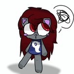 blush clothed clothing female fur grey_body grey_fur hair long_hair looking_away pink_nose pointy_ears prick_ears red_eyes red_hair scribbles triangle_nose xfs pretty_blood elisa_(pretty_blood) mammal porcupine rodent 1:1 cel_shading colored shaded