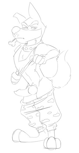 animal_genitalia animal_penis anthro bottomwear bottomwear_down canine_genitalia canine_penis clothed clothing clothing_lift collar eyebrows fingers fur genitals knot male pants pants_down partially_clothed penis sheath simple_background solo standing tail white_background concupisco undertale undertale_(series) doggo_(undertale) canid canine canis domestic_dog mammal hi_res monochrome sketch source_request