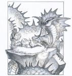 ambiguous_gender border duo egg forked_tongue male simple_background tongue white_background white_border drachenmagier mythology dragon mythological_creature mythological_scalie scalie monochrome