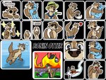 anthro armor aviators firefighter_helmet fur headgear helmet male solo sticker sticker_pack stickerset toony nicohhusky mammal mustelid otter 4:3 digital_media_(artwork)