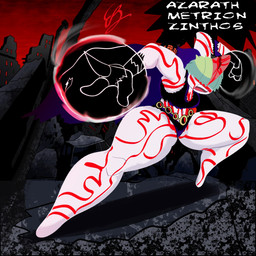 angry anthro breasts clothing female green_hair hair markings not_furry red_markings solo thick_thighs torn_clothing white_body wide_hips eddiebrije cartoon_network dc_comics nintendo pokemon raven_(dc) generation_3_pokemon pokemon_(species) ralts absurd_res hi_res