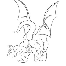 after_sex anal anus backsack balls bodily_fluids butt claws cum cum_inside cum_on_penis duo genital_fluids genitals half-erect larger_sub leaking lying male male/male male_on_bottom male_on_top membrane_(anatomy) membranous_wings not_furry on_back on_bottom on_top penis sex simple_background size_difference straddling submissive white_background wings xneobeastx disney gargoyles goliath_(gargoyles) lexington_(gargoyles) gargoyle humanoid 1:1 hi_res monochrome