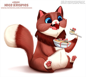 ambiguous_gender blue_eyes bowl brown_body brown_fur cereal container cutlery death eating fangs feral food fur humor kitchen_utensils open_mouth pawpads pun simple_background slightly_chubby solo spoon teeth tools visual_pun whiskers white_background white_body white_fur x_eyes piper_thibodeau domestic_cat felid feline felis mammal mouse murid murine rodent digital_media_(artwork) digital_painting_(artwork) painting_(artwork)