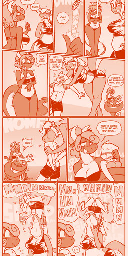 angry anthro aroused beach big_breasts big_butt bikini blush blush_lines bodily_fluids border breast_grab breast_squish breasts butt claws clothing coin coin_flip death dominant dominant_female dragon_tail drooling female female/female finger_claws genital_fluids group hair hair_over_eye hand_on_breast horn larger_female male male/female masturbation moan orange_border overweight ponytail saliva saliva_string sharp_teeth size_difference spade_tail squish swallowing swimming_trunks swimwear tail tail_grab tail_motion tailwag teeth toe_claws touching_self two-piece_swimsuit vaginal_fluids vore voyeur shyguy9 mythology sophie_(shyguy9) domestic_cat dragon felid feline felis lizard mammal mythological_creature mythological_scalie reptile scalie absurd_res comic hi_res long_image tall_image