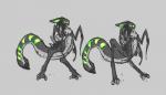 breasts female genitals grey_background nipples pussy simple_background tail thick_tail alorix queen_zexx_(character) alien warlord_(species) concept_art sketch