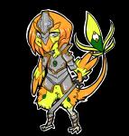 anthro armor chibi knight male melee_weapon plate_armor smile smirk solo sword warrior weapon booou kaven avian bird nevrean alpha_channel