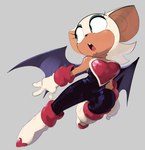 anthro boots breasts brown_body brown_skin clothing eyeshadow female footwear fur gloves handwear makeup open_mouth shoes simple_background solo white_body white_fur wings em.bani sega sonic_the_hedgehog_(series) rouge_the_bat bat mammal hi_res