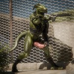 4_toes 5_claws 5_fingers aiming_gun aiming_weapon anthro arm_pouch armband armwear aroused assault_rifle athletic athletic_anthro athletic_male backsack balls bandage bandaged_leg belt belt_pouch bent_legs big_butt big_penis biped black_armband black_armwear black_clothing black_gloves black_handwear black_topwear bodily_fluids bottomless bottomless_anthro bottomless_male butt chain-link_fence claws clothed clothing cum cum_drip cum_on_hand cum_strand dripping ejaculation empty_eyes erection feet fence finger_claws fingerless_gloves fingers genital_fluids genitals glans gloves glowing glowing_eyes green_body green_scales grin gun hand_on_own_penis hand_on_penis handwear holding_gun holding_object holding_ranged_weapon holding_weapon humanoid_genitalia humanoid_penis hybrid_genitalia hybrid_penis knot knotted_humanoid_penis knotted_penis leaning leaning_forward leather leather_strap leg_pouch legband legwear looking_pleasured male markings mostly_nude mostly_nude_anthro mostly_nude_male muscular muscular_anthro muscular_male narrowed_eyes naughty_face orange_eyes orgasm outside penis pink_glans pink_penis plant ranged_weapon rifle scales shadow sharp_teeth shoulder_guards shrub shuriken side_view smile solo spiked_tail spikes spikes_(anatomy) spots spotted_body spotted_scales spread_legs spreading standing straps surface tail tapering_glans teeth thick_thighs thigh_pouch toe_claws toes topwear torn_clothing torn_topwear weapon wide_stance junatah junatah_(modeler) epic_games fortnite mythology hybrid_(fortnite) dragon lizard mythological_creature mythological_scalie reptile scalie wingless_dragon 2025 3d_(artwork) blender_(artwork) digital_media_(artwork) hi_res watermark