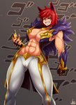 abs breasts camel_toe clothing crossgender female looking_at_viewer mtf_crossgender muscular muscular_female sharp_teeth solo teeth jmg jojo's_bizarre_adventure league_of_legends riot_games tencent sett_(lol) animal_humanoid humanoid vastaya absurd_res hi_res