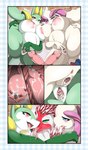2_penises after_kiss anthro anthro_on_anthro anus balls big_breasts bisexual blue_eyes blush bodily_fluids breasts breath butt cervix cum cum_in_pussy cum_inside digital_media_(artwork) dinosaur dromaeosaurid fangs female female/female female_penetrated generation_3_pokemon generation_5_pokemon genital_fluids genitals green_body green_eyes group group_sex hair hi_res internal interspecies knot looking_pleasured male male/female male_penetrating male_penetrating_female master mature_female mellonsoda milotic multi_genitalia multi_penis multicolored_body multicolored_hair nintendo nipples open_mouth open_smile panting penetration penis pokemon pokemon_(species) pregnant prehistoric_species pussy red_body red_eyes red_hair remleiz_(remleiz) reptile saliva saliva_string scalie serperior sex smile spread_pussy spreading sweat teeth theropod threesome tongue tongue_out two_tone_body two_tone_hair vaginal vaginal_fluids vaginal_penetration white_body white_hair