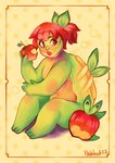 apple duo eating female food fruit green_body hair human_to_feral leaf mid_transformation nude open_mouth plant pokemorph red_hair sitting species_transformation transformation nakitacat nintendo pokemon appletun applin food_creature generation_8_pokemon humanoid pokemon_(species) pokemon_humanoid hi_res