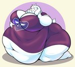 anthro belly big_belly big_breasts big_butt boss_monster_(undertale) bovid breasts butt caprine chubby_cheeks clothed clothing deep_navel digital_media_(artwork) double_chin female flabby_arms fur goat hi_res hoodah horn huge_breasts huge_butt huge_hips huge_thighs kneeling long_ears looking_at_viewer love_handles mammal mature_anthro mature_female morbidly_obese morbidly_obese_anthro morbidly_obese_female navel obese obese_anthro obese_female overweight overweight_anthro overweight_female shirt simple_background solo thick_thighs topwear toriel undertale undertale_(series) white_body white_fur wide_hips