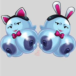areola big_breasts black_eyes blue_areola blue_nipples bow_tie breasts duo fake_cat_ears fake_ears fake_rabbit_ears female huge_breasts looking_at_viewer nipples not_furry smile connthicc mario_bros nintendo lahla_(mario) peeka_(mario) boo_(mario) ghost spirit 1:1 hi_res sibling_(lore) sister_(lore) sisters_(lore) twins_(lore)