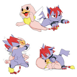 armband duo female feral feral_on_feral feral_penetrated feral_penetrating feral_penetrating_feral fur grey_body grey_fur hair legband loli looking_at_another looking_pleasured male male/female penetration pink_body pink_fur pose red_hair sex shota simple_background yellow_body yellow_fur young young_female young_feral young_on_young karitom devil_children mythology cool_(shin_megami_tensei) veil_(devil_children) avian canid canine canis gryphon mammal mythological_avian mythological_creature wolf 1:1 2025 absurd_res digital_drawing_(artwork) digital_media_(artwork) hi_res tagme