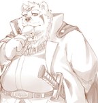 anthro belly big_belly biped clothed clothing eating food kemono male overweight overweight_male popsicle simple_background solo white_background furipon bear mammal 2023 hi_res