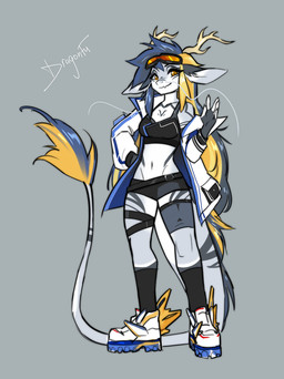 5_fingers anthro antlers barbel_(anatomy) biped bottomwear breasts clothed clothed_anthro clothed_female clothing eyewear eyewear_on_head female fingers flesh_whiskers front_view fully_clothed fully_clothed_anthro fully_clothed_female fur goggles goggles_on_head hair horn jacket long_hair looking_at_viewer simple_background skimpy smile solo standing tail topwear whiskers dragonfu mythology dragon eastern_dragon mythological_creature mythological_scalie scalie 2025 digital_drawing_(artwork) digital_media_(artwork) hi_res