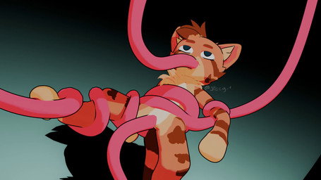 abdominal_bulge anthro anthro_penetrated brown_hair cheek_tuft disembodied_tentacle double_penetration ear_tuft facial_tuft female female_penetrated fur green_background hair half-closed_eyes head_tuft markings narrowed_eyes nude oral oral_penetration orange_body orange_ears orange_fur penetration sex shadow simple_background solo spots spotted_body spotted_fur striped_body striped_fur stripes suspension tail tentacle_in_mouth tentacle_in_vagina tentacle_penetration tentacle_sex tentacles tentacles_everywhere tuft vaginal vaginal_penetration wrapped_up jpeeg_v domestic_cat felid feline felis mammal 16:9 3d_(artwork) 3d_animation animated blender_(artwork) digital_media_(artwork) hi_res loop no_sound short_playtime watermark webm widescreen