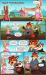 2017 anthro baby black-footed_ferret bonnie_hopps candy canid canine clothed clothing comic dessert dialogue disney english_text female food fox fur gideon_grey group hi_res lagomorph leporid lollipop male mammal musical_note mustelid musteline outside rabbit red_fox rockbottomfeeder sign speech_bubble stroller text travis_(zootopia) true_fox true_musteline weasel young young_anthro zootopia