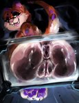 anthro anus bedroom_eyes bench blush bodily_fluids clitoral_hood clitoris female genitals looking_at_viewer looking_back looking_down narrowed_eyes pawpads paws public public_exposure public_nudity pussy seductive smile solo sweat tail teeth tongue translucent nihilochannel sero_(feroxdoon) cougar felid feline hybrid jaguar mammal pantherine hi_res