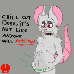 abdominal_bulge ambiguous_gender anthro belly death dialogue digestion digestion_noises duo fatal_vore holding_belly intersex intersex/male male rumbling_stomach text vore ratfucker616 john_(ratfucker616) humanoid mammal murid murine rat rodent 1:1 english_text hi_res