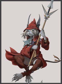 anthro barefoot biped blush bottomless clothed clothing feet female fingers genitals green_eyes hair looking_at_viewer melee_weapon no_underwear open_mouth polearm pupils simple_background solo spear tail teeth topwear vulva weapon crestfallenartist final_fantasy final_fantasy_ix square_enix freya_crescent burmecian mammal rodent hi_res