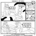 2017 amao anthro ash_ketchum back_tentacles black_nails blush canid canine canis clothing colored_nails comic dialogue digital_drawing_(artwork) digital_media_(artwork) domestic_dog english_text erection genitals group hat headgear headwear hi_res james_howard knot male mammal monochrome mostly_nude nails nintendo nude penis pokemon pokemon_trainer simple_background sitting speech_bubble tentacles text url vein veiny_penis white_background wolf