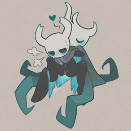 ambiguous_gender ambiguous_penetration black_eyes blue_cloak blue_clothing blue_penis blush bodily_fluids cloak cloak_only clothing duo eyes_closed from_behind_position genital_fluids genitals glowing glowing_genitalia glowing_penis grey_cloak grey_clothing heart_symbol horn male male/ambiguous on_lap penetration penis riding sex simple_background sitting sitting_on_another sitting_on_lap spread_legs spreading sweat tremble_spikes chacodoodle hollow_knight_(franchise) team_cherry broken_vessel_(hollow_knight) the_knight_(hollow_knight) arthropod vessel_(species) 1:1