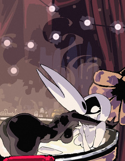 anthro arm_over_shoulder bath bathing bent_over black_body breasts butt butt_focus collarbone duo female female/female kissing nude partially_submerged shoulder_blades side_boob water white_body shantysixix hollow_knight:_silksong hollow_knight_(franchise) team_cherry hornet_(hollow_knight) lace_(hollow_knight:_silksong) arthropod insect colored detailed digital_drawing_(artwork) digital_media_(artwork) hi_res