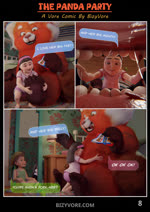 2024 3d_(artwork) abby_park_(turning_red) ailurid animated anthro bear_hug bizyvore bodily_fluids child comic dialogue digital_media_(artwork) disney feet female female/female group hi_res hug human loop mammal meilin_lee_(turning_red) miriam_mendelsohn_(turning_red) mouth_shot no_sound open_mouth pixar red_panda saliva saliva_string short_playtime tongue trio turning_red webm young