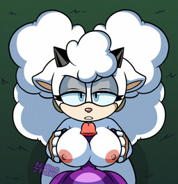anthro areola big_breasts breast_play breasts duo female fur genitals male male/female nipples penis purple_body purple_fur sex teeth titfuck nardojfuckin idw_publishing sega sonic_the_hedgehog_(comics) sonic_the_hedgehog_(idw) sonic_the_hedgehog_(series) lanolin_the_sheep_(sonic) bovid caprine humanoid mammal sheep absurd_res animated hi_res