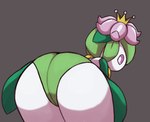 ambiguous_gender big_butt butt flower_on_head green_hair grey_background hair leaf leaf_hair looking_at_viewer looking_back looking_back_at_viewer pink_sclera plant plant_hair pseudo_hair rear_view short_hair simple_background solo thick_thighs white_body white_eyes wide_hips lewdthealess nintendo pokemon elemental_creature elemental_humanoid flora_fauna generation_8_pokemon hisuian_form hisuian_lilligant humanoid plant_humanoid pokemon_(species) regional_form_(pokemon)