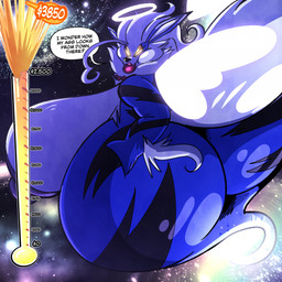 after_transformation anthro areola back_wings big_areola big_breasts big_butt big_nipples black_stripes blue_body blue_fur blue_hair breasts butt cowlick dialogue donation_drive feathered_wings feathers female fur galaxy glowing glowing_eyes growing growth growth_drive growth_sequence hair halo huge_areola huge_breasts huge_butt huge_nipples hyper hyper_areola hyper_breasts hyper_butt hyper_nipples lips macro milky_way nipples nude nude_anthro nude_female red_lips solo space speech_bubble stripes text transformation wings sachasketchy nintendo pokemon reina_(sachasketchy) arcanine generation_1_pokemon pokemon_(species) 1:1 2026 absurd_res digital_media_(artwork) english_text hi_res sequence